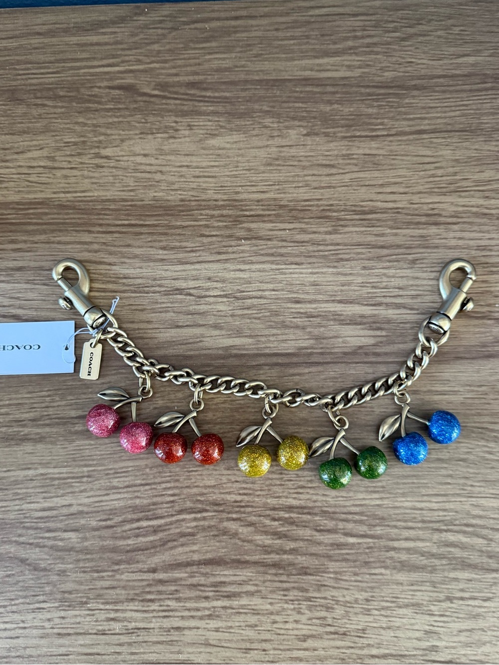 Coach Rainbow Cherries Chain Bag Charm NWT - RARE - Picture 3 of 5
